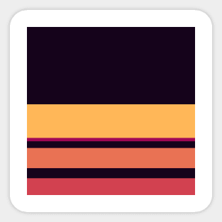 An incredible transfusion of Licorice, Dark Fuchsia, Brick Red, Dark Peach and Butterscotch stripes. Sticker